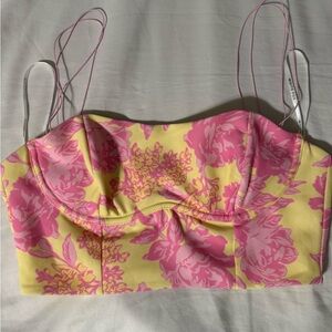 White Fox Pink and Yellow Floral Top